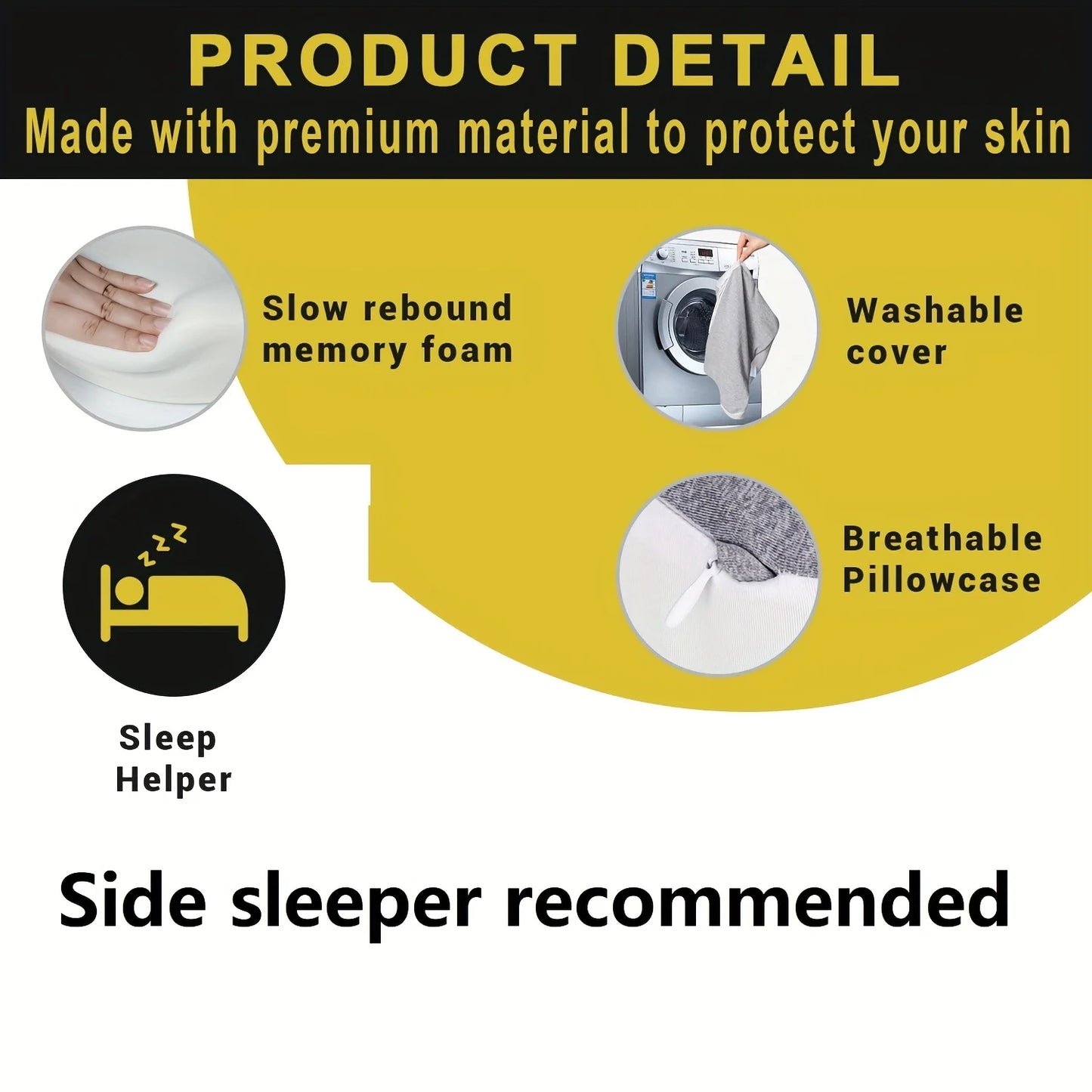 Memory Foam Large Leg & Knee Pillow for Side Sleeping - between Legs Pillow for Sciatica, Back, HIPS, Knees, Joints Discomfort