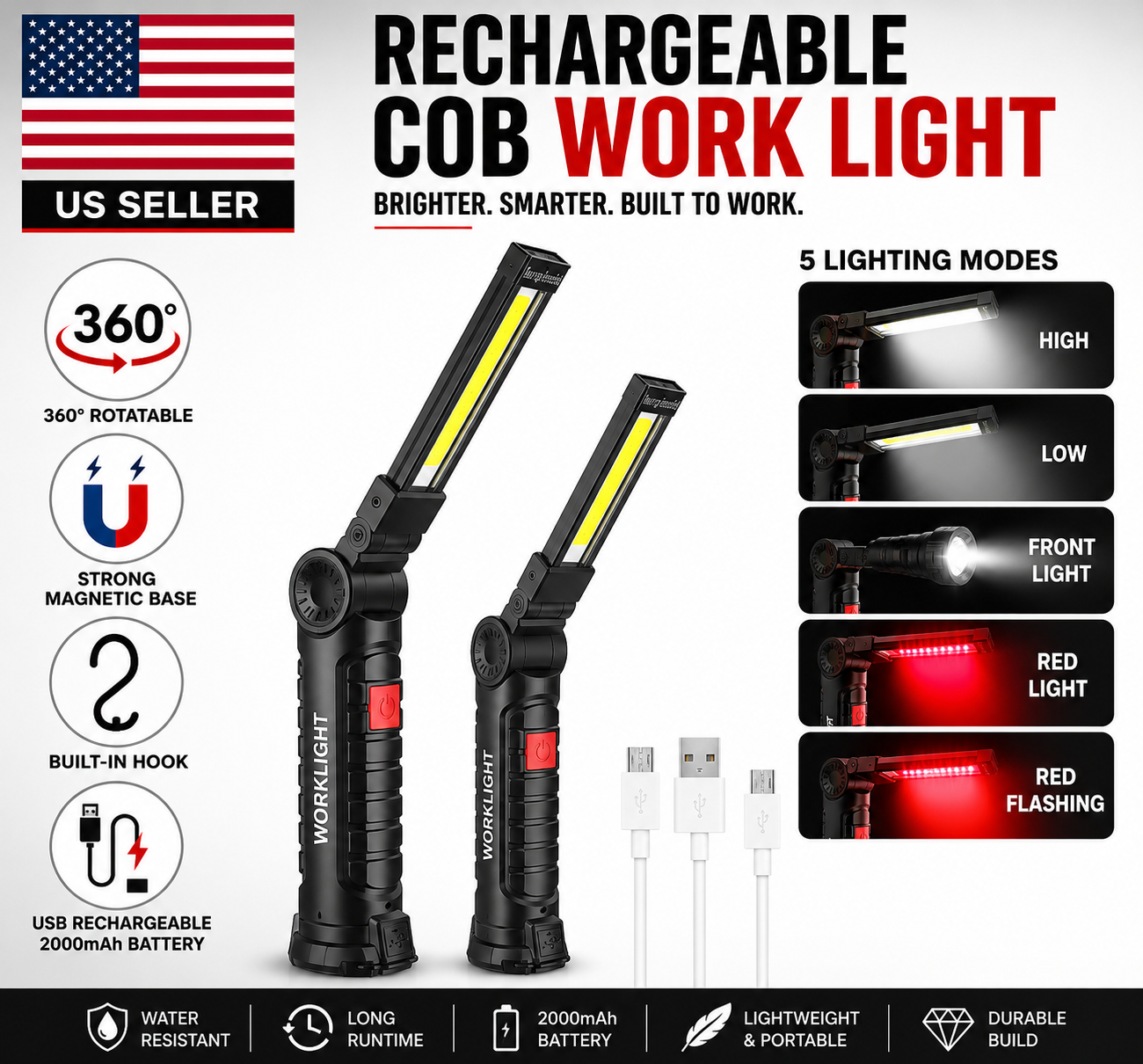 360° Rechargeable Magnetic Work Light