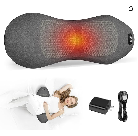 Smooth Spine Triple Fusion Back Massager with USB Cable, Heated & Vibration &Traction Back Massager for Pain Relief Deep Tissue