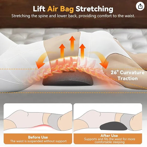 Smooth Spine Triple Fusion Back Massager with USB Cable, Heated & Vibration &Traction Back Massager for Pain Relief Deep Tissue
