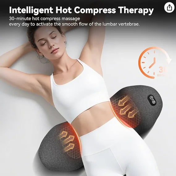 Smooth Spine Triple Fusion Back Massager with USB Cable, Heated & Vibration &Traction Back Massager for Pain Relief Deep Tissue