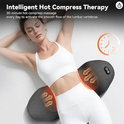 Smooth Spine Triple Fusion Back Massager with USB Cable, Heated & Vibration &Traction Back Massager for Pain Relief Deep Tissue