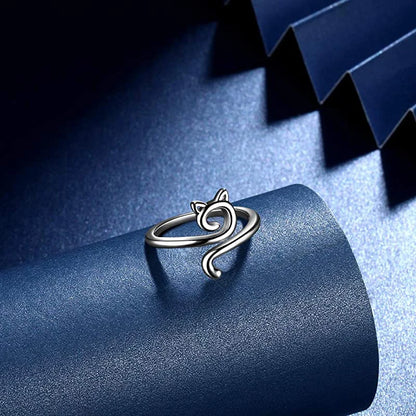 Adjustable Size Yarn Ring Cat Ears Crochet Ring Beginner Knitting Crocheting Loop Thread Wrapped Rings Tension Regulator Tool