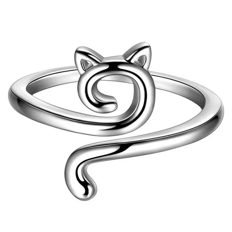 Adjustable Size Yarn Ring Cat Ears Crochet Ring Beginner Knitting Crocheting Loop Thread Wrapped Rings Tension Regulator Tool