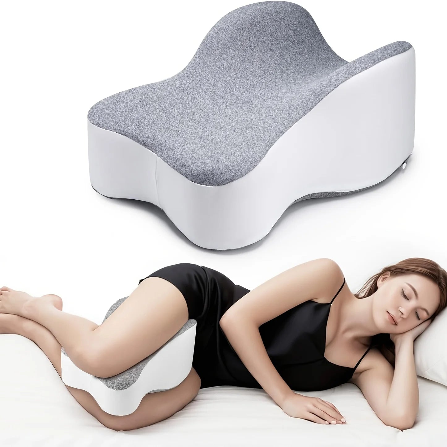 Memory Foam Large Leg & Knee Pillow for Side Sleeping - between Legs Pillow for Sciatica, Back, HIPS, Knees, Joints Discomfort